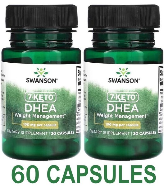7-KETO DHE A 100mg 2 x 30caps SWANSON. BIENESTAR, CONTROL DE PESO envio gratis