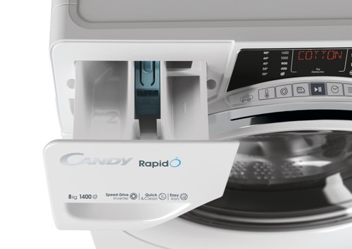 Lavatrice Candy RAPIDÓ RO 1486DWMCT/1-S 8 KG 1400 GIRI/MIN BIANCO Classe A - Foto 6 di 6