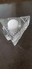 Christmas Tree Shape clear glass 4  X 4.5  X 2  Votive Holder