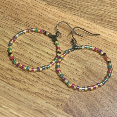 Handgefertigte Sunkissed Multicolor Glasperlen Creolen