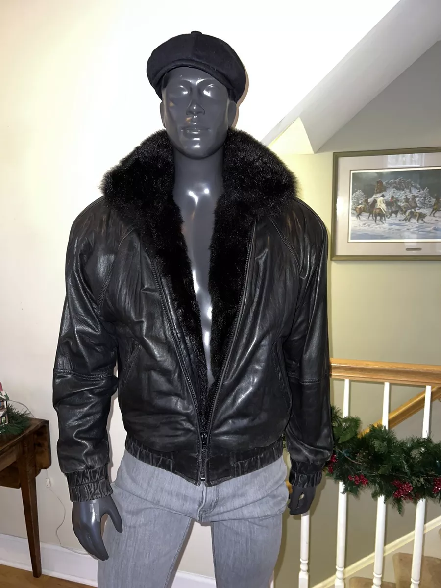 Andrew marc leather jacket with fur discount