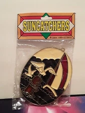Lipco  Stained Glass Sun Catchers W/ Suction Cup Hanger Sailboat and Seagulls 