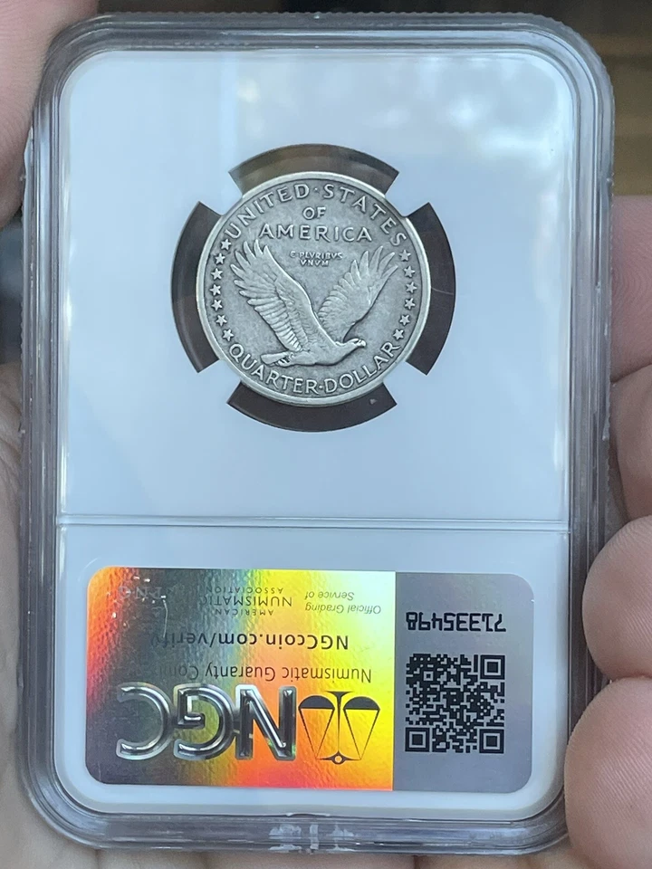 1917-P STANDING LIBERTY 🇺🇸 QUARTER TYPE 1 25c COIN NGC XF45 T1 Extra Fine 90% - Image 3 of 4