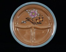 RARE VINTAGE JAPANESE LUSTERWARE CHILD MINI DIVIDED DINNER PLATE 4 1/4" DIAMETER