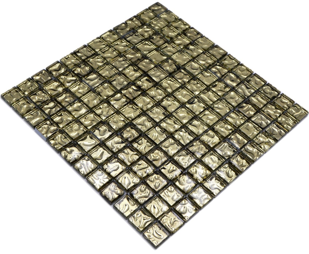 Mosaïque Or Brillant - 10 Tapis 298x298 Mm - Mosaik-Netzwerk, Pour Cuisine/douche