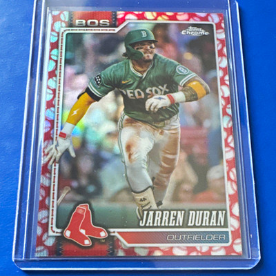2026 Topps Chrome RED BASEBALL SEEMS REFRACTOR Jarren Duran - Boston Red Sox