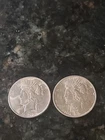 1922 P Peace Dollars, Lot Of 2 BU. Very Nice. Will Combine Shipping