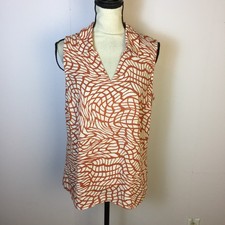Cabi Twirl Russet Twist Blouse Tank Top Sz M Womans Rust Sleeveless Style 4183