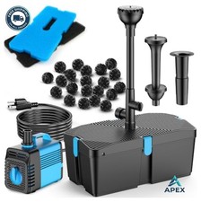 Pond Filter Fountain Pump Kit 660 GPH 110V Submersible Water Pump Koi Pond