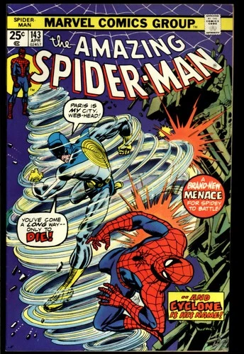 Amazing Spider-Man #143 Marvel 1975 (VF+) 1st App. of Cyclone L@@K!