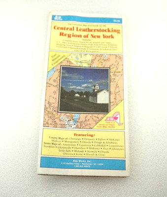 1991 Map Works Complete Map and Guide of Central Leatherstocking Region of NY
