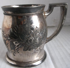 Antique Quadruple Plate Baby Cup 1913 Engraved Kathleen Vintage Silverplate