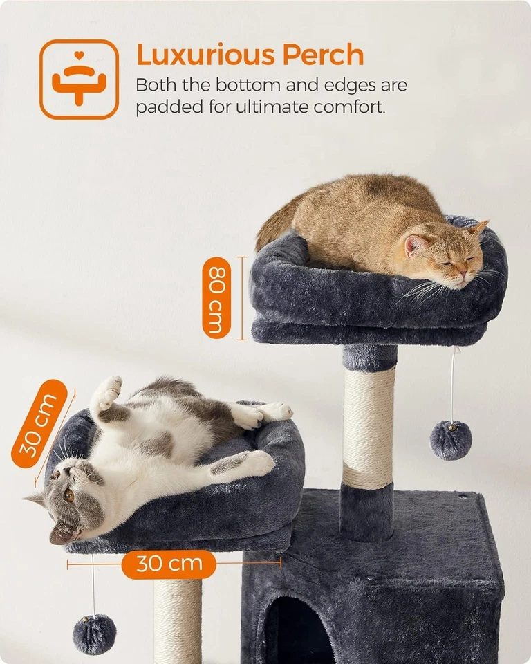 Feandrea Cat Tree Tower Condo 5 Scratching Posts Scratching Ramp 115cm - Image 4 of 4