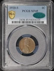 1910-S Lincoln Wheat Cent PCGS XF-45 CAC