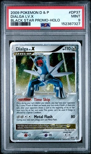 2009 POKEMON DIAMOND & PEARL BLACK STAR PROMO #DP37 DIALGA LV.X-HOLO PSA 9