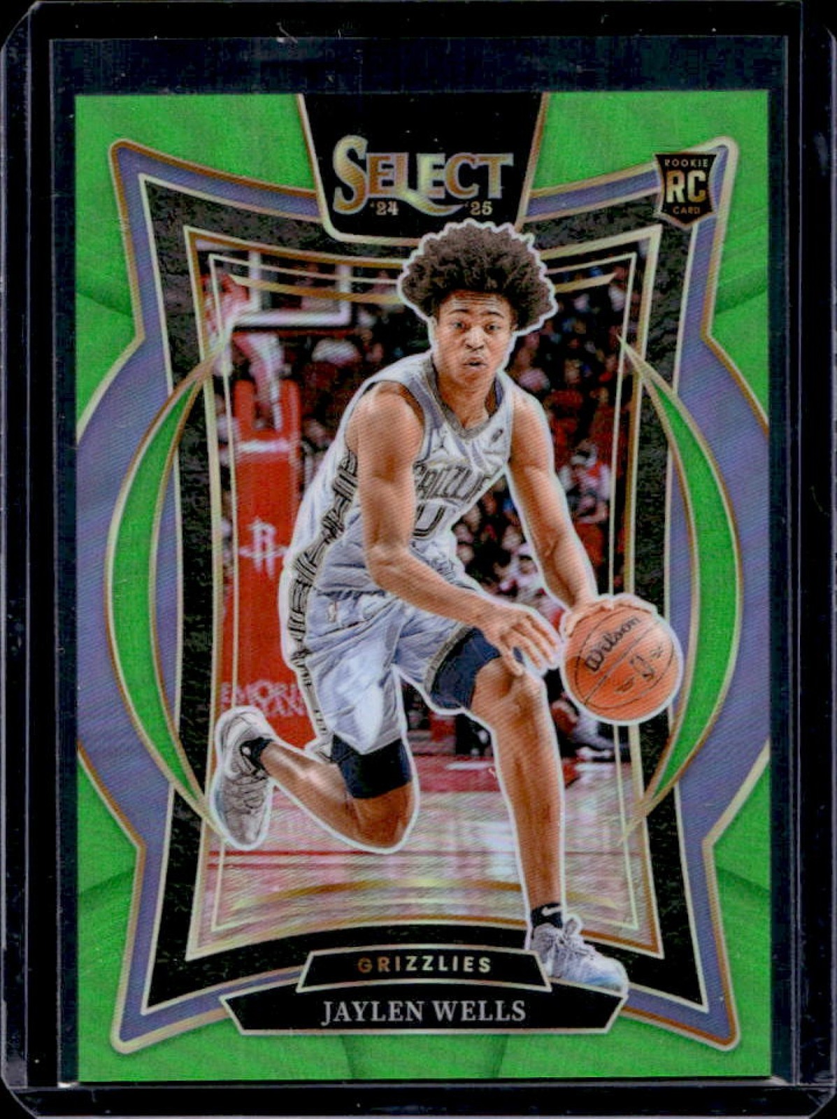 2024-25 Panini Select Jaylen Wells Concourse RC Neon Green Prizm #/75 Grizzlies