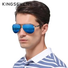 Aluminum Magnesium Polarized Rimless Lens Sunglasses For Men High Definition Ret