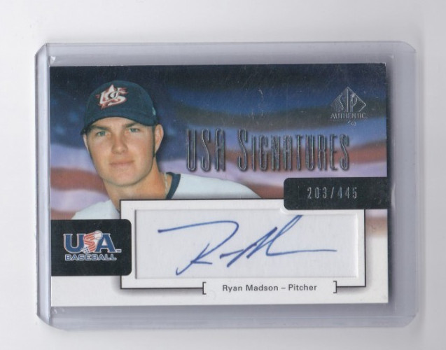 RYAN MADSON 2004 SP AUTHENTIC USA SIGNATURES-AUTOGRAPHED CARD-#'D/445-SHIPS FREE