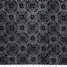 1 Yard Cut of Lunn Fabric Dashed on Grid Batik 100 Cotton 3445 Black  White