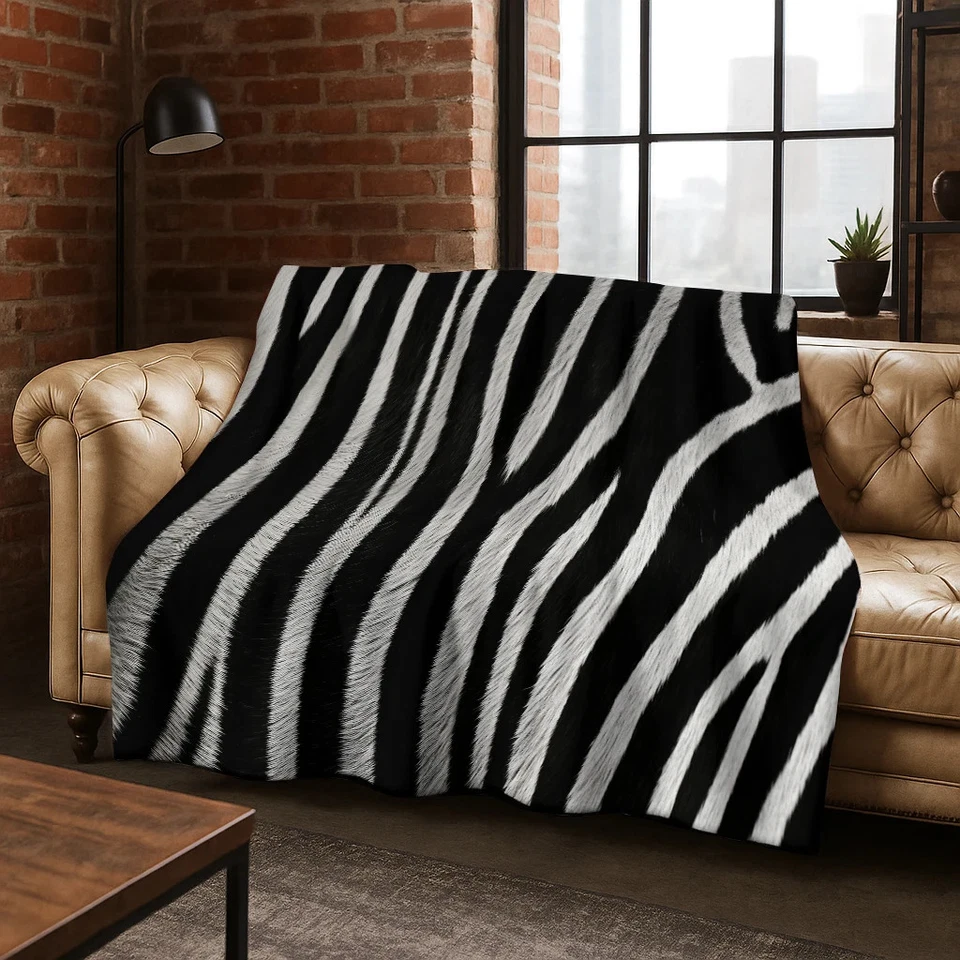 3D-Flanelldecke bunt Zebra Leopardenmuster weich warm für Zuhause - Bild 2 von 4