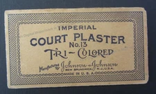 Vtg 1930s Johnson & Johnson Imperial Court No 13 Plaster Tri Colored Bandages