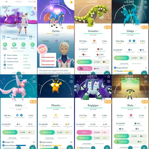 Pokemon Acc Go Lvl 70 167 Legendary /160 Shiny /26 Perfect