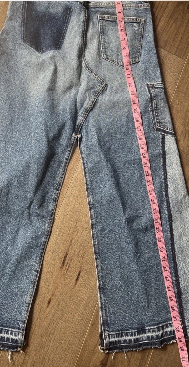 ZARA Z1975 Patchwork SLIT DENIM MIDI SKIRT Size S Run Big 2024vv image 5