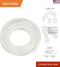 Flexible 10 Ft Braided PVC Hose - 1/2" ID x 3/4" OD, Non-Toxic and UV Resistant