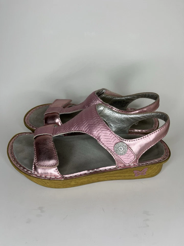 Alegria PG Lite Ken-844 Metallic Pink T-Strap Open Toe Sandals Women Sz 37 US 6 - image 3 of 4