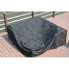 Direct Wicker RC-1402 Bambi Square Patio Dining & Sofa Set Cover Black - 91 x...