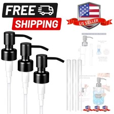 3PC Soap Dispenser Lids - 304 Stainless Steel Replacement Pump with Waterproo...