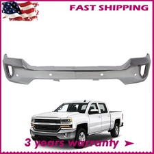 For 16-18 Silverado 1500 Chrome Front Bumper Face Bar w/ Sensor& Fog Light Holes