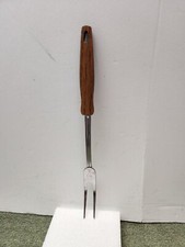 Vintage Ekco Serving Fork Stainless Steel with plastic Faux Wood Handle USA