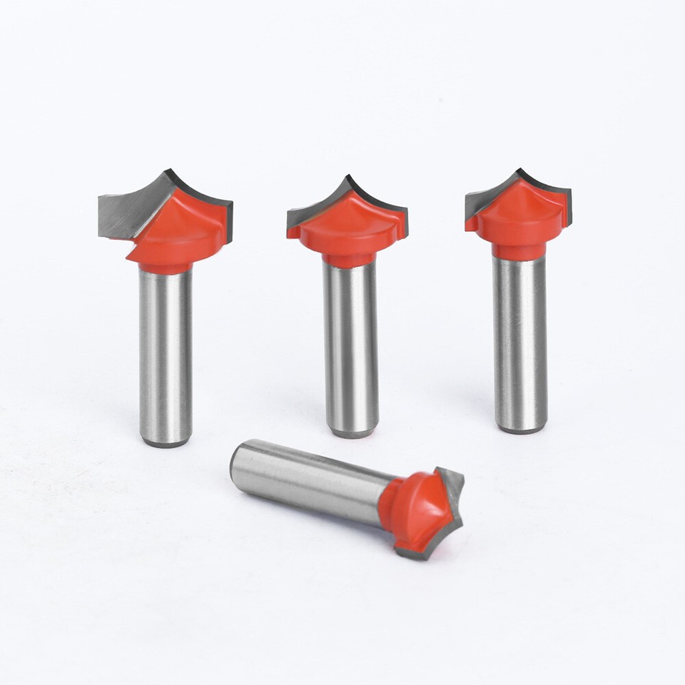 4PCS 8mm Shank Corner Point Round Over Router Bit Set Cutter Sharp ...