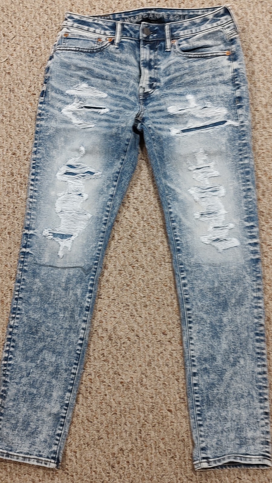 American Eagle Skinny Ripped Jeans Acid Washed Men's … Gem