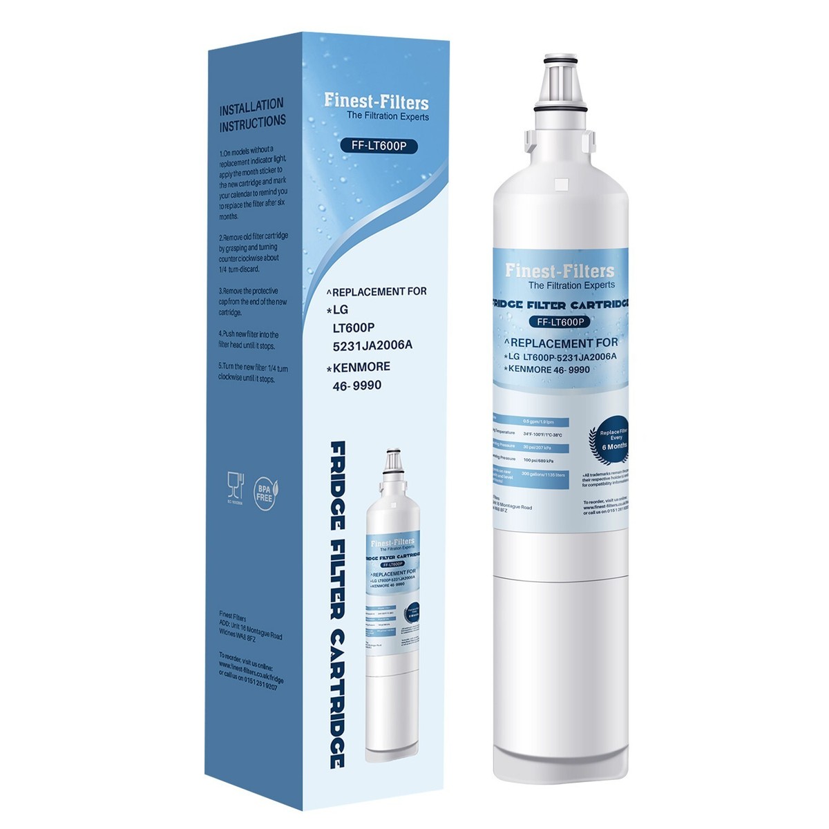 3 Filtri Acqua Per Frigorifero LG - Compatibili Con LT600P, 5231JA2005A, 5231JA2006