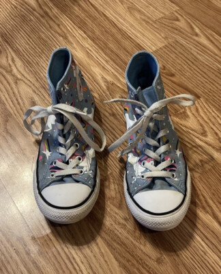 Converse All Star Girls Rainbow Unicorn Youth High Top Size