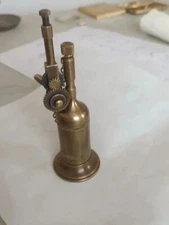 Antique Brass Cigar Pipe Oil Lighter – Tabletop Gear Style, French Vintage Decor