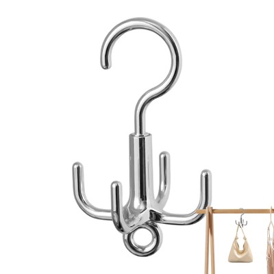 1x Purse Hanger for Closet 360 Degree Rotatable Tie Rack Holder with 4 Hooks 