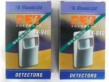 (LOT OF 2) Visonic K-940 Detector Animal Immune PIR Pet Tolerant Up To 40 lbs