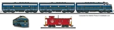 Marklin 37618 USA B&O F7 ABB Diesel loco set w tinplate caboose mFx Digital 