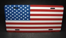 AMERICAN FLAG METAL CAR LICENSE PLATE TAG STARS AND STRIPES US FLAG U.S.A.