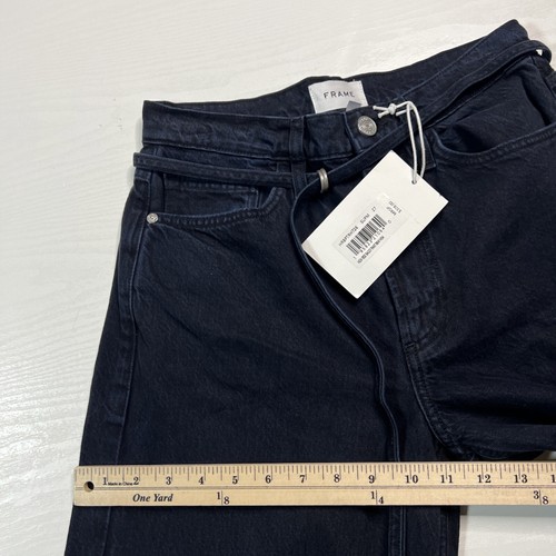 Frame High Rise Baggy Jean Womens 27 Supermoon Wash Raw Hem Wide Leg New - Picture 12 of 17