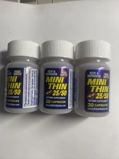 Mini Thin 25/50 Energy Booster Pills 3 Bottles 90 Pills 3 Month Supply Free Ship