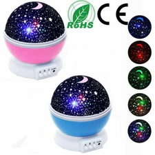 LED Starry Night Sky Projector Lamp Kids Gift Moon Star Light Rotating Cosmos