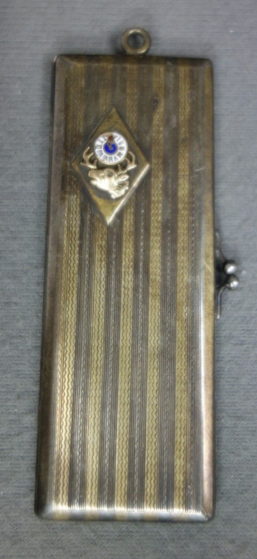 Antique Elks Club Stamp Holder Sterling Art Deco BPOE Stamp Case