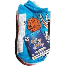 NWT Space Jam A New Legacy KIDS' 5-Pairs No Show Socks Shoe Size 7.5-3.5