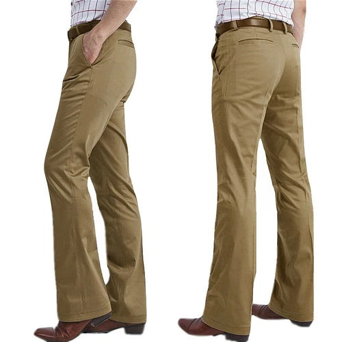 Herren Glockenhose 60er 70er Schlag formelle Anzughose Retro Slim Fit Retro - Bild 4 von 25