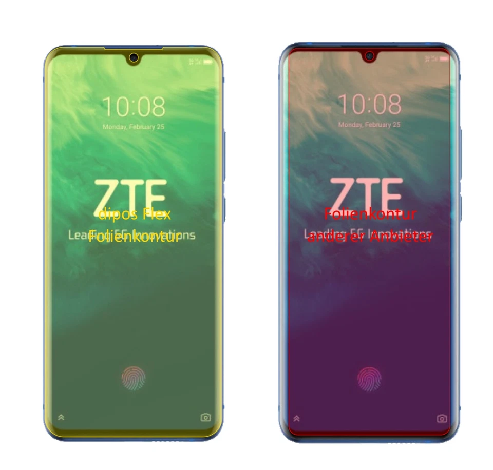 3x Schutzfolie für ZTE Axon 10 Pro 5G Folie, 100% Displayabdeckung, dipos Flex - Bild 2 von 4