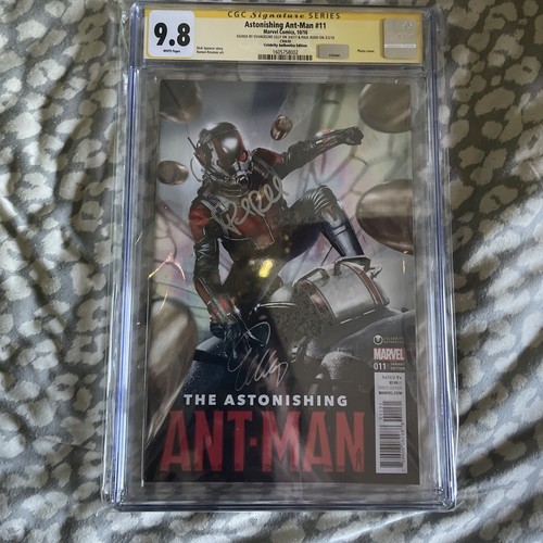 Paul Rudd, Evangeline Lilly Autographed Ant-Man #11 CA Movie Variant CGC SS 9.8